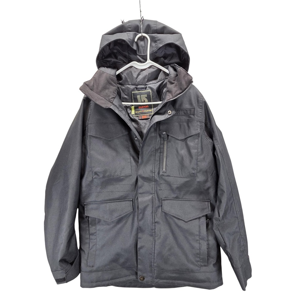 Burton Jacket Mens Small Gray TWC Cannon The White Collection Hooded Ski DRYRIDE